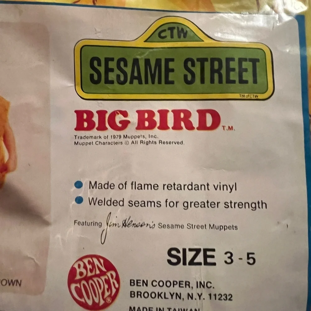 Vintage Big Bird Kids Costume